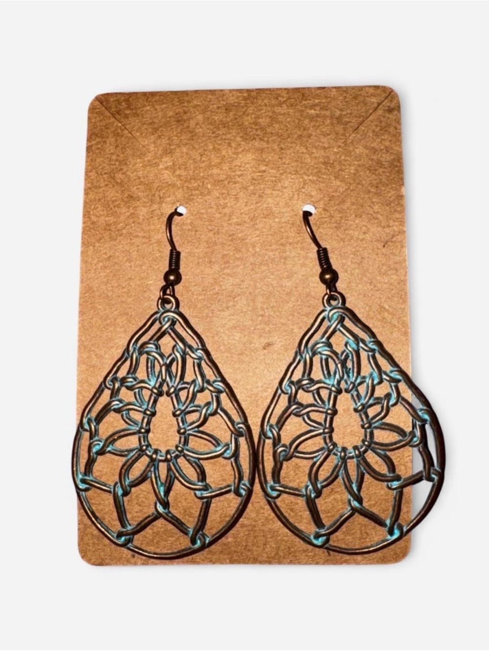 & Other Stories Teardrop Filigree Earrings - Bronze with Turquoise Accents